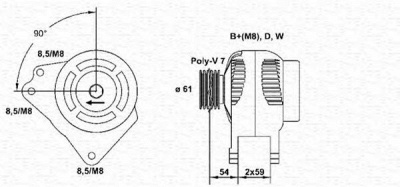 MAGNETI MARELLI 943355007010 -  Генератор